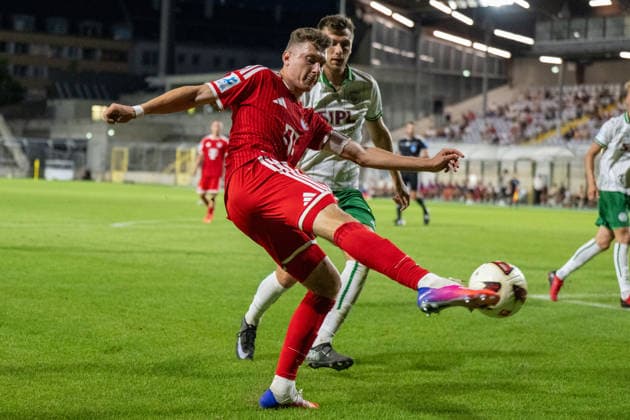 David Heindl 5 (FC Bayern Muenchen Amatuere), FC Bayern II vs. VfB Eichstaett, Fussball, Regionalliga Bayern, 7. Spieltag, 04.09.2026 DFB regulations prohibit any use of photographs as image sequences and or quasi-video Muenchen Bayern Deutschland