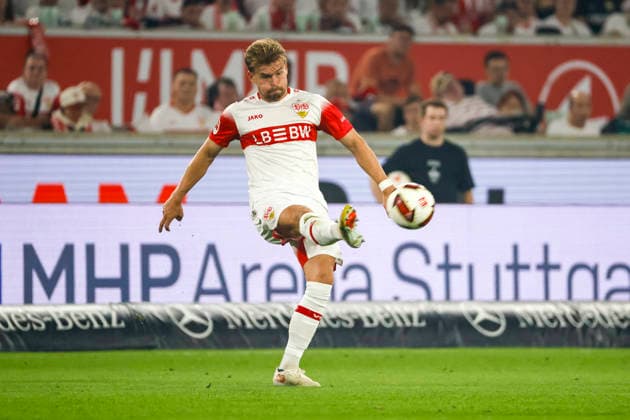 Maximilian Mittelstädt, Mittelstadt (VfB Stuttgart, 07) am Ball , Deutschland, Fussball, 1. Bundesliga, 2.Spieltag, 2026 2027, VfB Stuttgart vs. 1.FC Köln, 04.09.2026, Stuttgart MHP Arena Deutschland *** Maximilian Mittelstädt, Mittelstadt VfB Stuttgart, 07 am Ball, Germany, Soccer, Bundesliga 1, Matchday 2, 2026–2027, VfB Stuttgart vs. 1. FC Köln, September 4, 2026, Stuttgart MHP Arena, Germany Copyright: xGrantxHubbsx