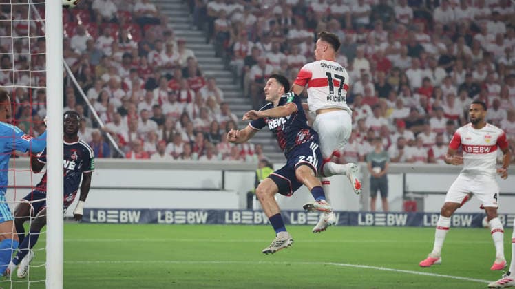 04.09.2026, xrekx, Fussball 1.Bundesliga, VfB Stuttgart - 1.FC Köln v.l. Luka Lochoshvili (1.FC Koeln) Dzenan Pejcinovic (VfB Stuttgart) (DFL DFB REGULATIONS PROHIBIT ANY USE OF PHOTOGRAPHS as IMAGE SEQUENCES and or QUASI-VIDEO) Stuttgart *** September 4, 2026, xrekx, Soccer, Bundesliga 1, VfB Stuttgart 1 FC Cologne v l Luka Lochoshvili 1 FC Cologne Dzenan Pejcinovic VfB Stuttgart DFL DFB REGULATIONS PROHIBIT ANY USE OF PHOTOGRAPHS AS IMAGE SEQUENCES AND OR QUASI-VIDEO Stuttgart