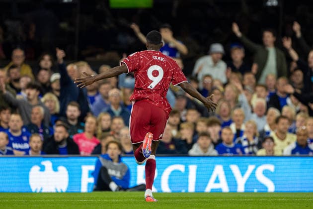 Football - FA Premier League - Ipswich Town v Liverpool FC IPSWICH, ENGLAND - Friday, September 4, 2026: Liverpool s Alexander Isak celebrates after scoring the first goal during the FA Premier League match between Ipswich Town FC and Liverpool FC at Portman Road. (Photo by David Rawcliffe Propaganda) IPSWICH Portman Road SUFFOLK ENGLAND  Copyright: xDavidxRawcliffex P2026-09-04-Ipswich_Liverpool-52