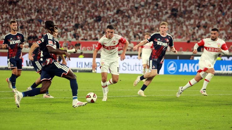 04.09.26 VfB Stuttgart - 1. FC Köln Deutschland, Stuttgart, 04.09.2026, Fussball, Bundesliga, Saison 2026 2027, VfB Stuttgart - 1. FC Köln: Bilal El Khannouss (VfB Stuttgart); Tor 1:0 Khannouss. *** 04 09 26 VfB Stuttgart 1 FC Cologne Germany, Stuttgart, 04 09 2026, Soccer, Bundesliga, 2026–2027 Season, VfB Stuttgart 1 FC Cologne Bilal El Khannouss VfB Stuttgart Goal 1-0 Khannouss