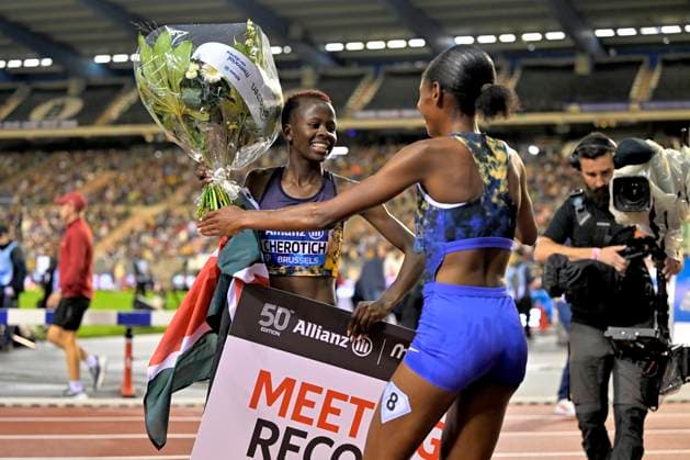 Memorial Van Damme 2025 - Wanda Diamond League - day 1 BRUSSELS, BELGIUM - SEPTEMBER 04 : CHEROTICH Faith KEN 3000m steeplechase during day 1 of the 50th edition of the 2026 IAAF Wanda Diamond League Allianz Memorial Van Damme athletics meeting in the King Baudouin Stadium in on September 4, 2026 in Brussels, Belgium, 04 09 2026 Brussels Belgium  Copyright: xSesx