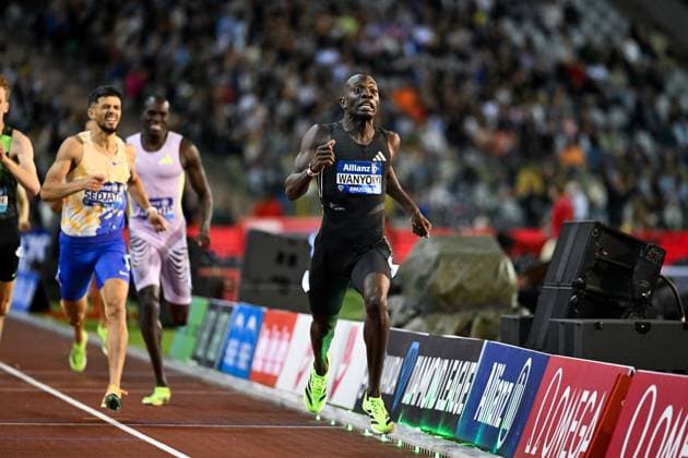 Kenyan Emmanuel Wanyonyi winning the 800m men at the 50th edition of the Memorial Van Damme Diamond League athletics event in Brussels, Friday 4 September 2026. ELIASxROM  x185258403x