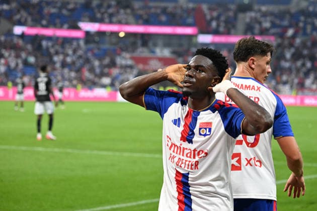 Football : Olympique Lyonnais v Auxerre - French ligue 1- 04 09 2026 Ernest NUAMAH scoring goal of Lyon during the French ligue 1 match between Olympique Lyonnais and Auxerre at Groupama Stadium Decines Charpieu Lyon on September 04, 2026 , France LYONFrance  Copyright: xMouradxAllilix