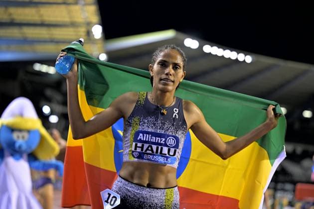 Memorial Van Damme 2025 - Wanda Diamond League - day 1 BRUSSELS, BELGIUM - SEPTEMBER 04 : HAILU Freweyni ETH during day 1 of the 50th edition of the 2026 IAAF Wanda Diamond League Allianz Memorial Van Damme athletics meeting in the King Baudouin Stadium in on September 4, 2026 in Brussels, Belgium, 04 09 2026 Brussels Belgium  Copyright: xSesx