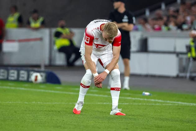 Chris Führich, Fuhrich (VfB Stuttgart, 10), Mimik, Gesichtsausdruck, Emotion , Deutschland, Fussball, 1. Bundesliga, 2.Spieltag, 2026 2027, VfB Stuttgart vs. 1.FC Köln, 04.09.2026, Stuttgart MHP Arena Deutschland *** Chris Führich, Fuhrich VfB Stuttgart, 10, facial expressions, emotion, Germany, soccer, Bundesliga 1, Matchday 2, 2026–2027, VfB Stuttgart vs. 1. FC Köln, September 4, 2026, Stuttgart MHP Arena, Germany Copyright: xGrantxHubbsx