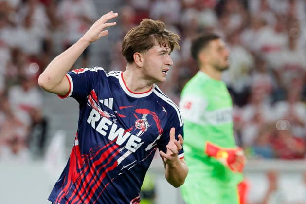 Im Bild: Enttaeuschung bei Mikey Moore (1. FC Koeln, 47) 04.09.2026, VfB Stuttgart - 1. FC Koeln, 1. Bundesliga, 2. Spieltag, Deutschland, Stuttgart, MHP Arena, DFL REGULATIONS PROHIBIT ANY USE OF PHOTOGRAPHS AS IMAGE SEQUENCES AND OR QUASI-VIDEO. *** Pictured: A disappointed Mikey Moore, 1. FC Köln, April 9, 2026, VfB Stuttgart vs. 1. FC Köln, Bundesliga 1, Matchday 2, Germany, Stuttgart, MHP Arena, DFL REGULATIONS PROHIBIT ANY USE OF PHOTOGRAPHS AS IMAGE SEQUENCES AND OR QUASI-VIDEO Copyright: HMBxMedia xJulienxBecker