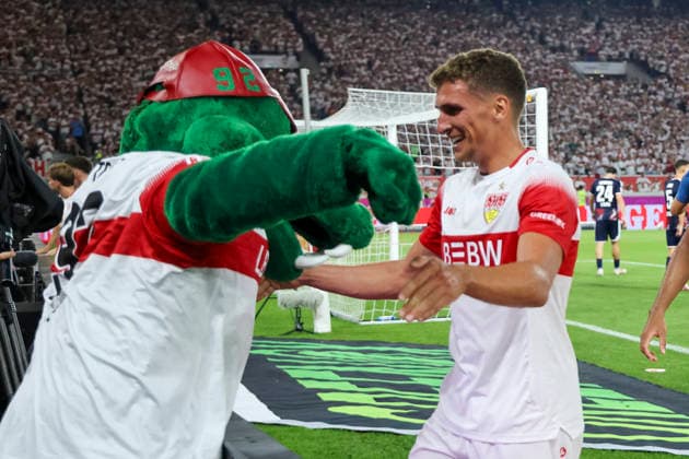 Torjubel VfB Stuttgart beim 2:0 durch Grischa Prömel, Promel (VfB Stuttgart, 21), Freude, Begeisterung, positive Emotionen, Torerfolg , Deutschland, Fussball, 1. Bundesliga, 2.Spieltag, 2026 2027, VfB Stuttgart vs. 1.FC Köln, 04.09.2026, Stuttgart MHP Arena Deutschland *** VfB Stuttgart celebrates Grischa Prömel s 2-0 goal, Prömel VfB Stuttgart, 21, joy, enthusiasm, positive emotions, goal, Germany, soccer, Bundesliga 1, Matchday 2, 2026–2027, VfB Stuttgart vs. 1. FC Köln, September 4, 2026, Stuttgart MHP Arena, Germany Copyright: xGrantxHubbsx
