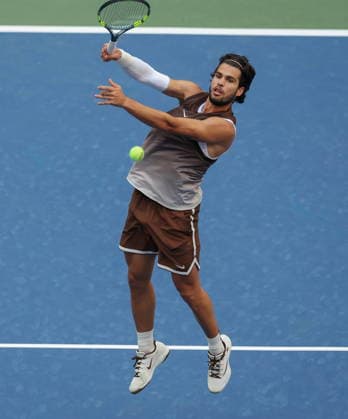 US Open tennis tournament - Day 6 Carlos Alcaraz of Spain in action against Yibing Wu of China during the Men s Singles round 3 of the US Open Tennis Championships in Flushing Meadows, New York, USA, 04 September 2026. FLUSHING MEADOWS NEW YORK United States  Copyright: xBRIANxHIRSCHFELDx