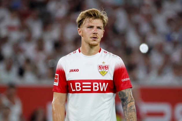 Finn Jeltsch (VfB Stuttgart, 29) , Deutschland, Fussball, 1. Bundesliga, 2.Spieltag, 2026 2027, VfB Stuttgart vs. 1.FC Köln, 04.09.2026, Stuttgart MHP Arena Deutschland *** Finn Jeltsch, VfB Stuttgart, 29, Germany, Soccer, Bundesliga 1, Matchday 2, 2026–2027, VfB Stuttgart vs. 1. FC Köln, September 4, 2026, Stuttgart MHP Arena, Germany Copyright: xGrantxHubbsx