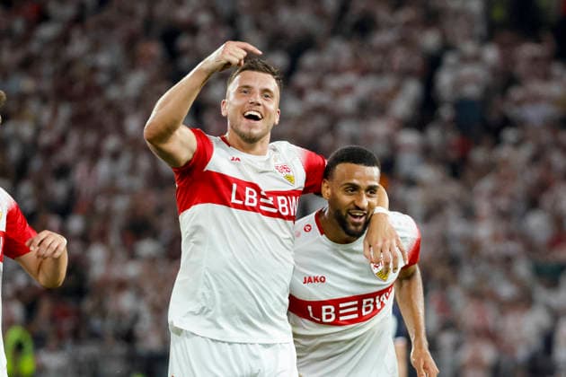 Torjubel VfB Stuttgart beim 4:1 durch Josha Vagnoman (VfB Stuttgart, 04) , Deutschland, Fussball, 1. Bundesliga, 2.Spieltag, 2026 2027, VfB Stuttgart vs. 1.FC Köln, 04.09.2026, Stuttgart MHP Arena Deutschland *** VfB Stuttgart fans celebrate a goal by Josha Vagnoman (4-1), VfB Stuttgart, 04, Germany, Soccer, Bundesliga 1, Matchday 2, 2026-2027, VfB Stuttgart vs. 1. FC Köln, September 4, 2026, Stuttgart MHP Arena, Germany Copyright: xGrantxHubbsx