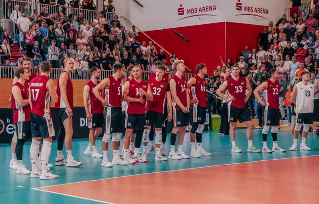 GER, Volleyball, EM-Generalprobe, Testspiel, Deutschland vs. Niederlande, 04.09.26 Deutschland Teamfoto Foto: HMB Media Etienne Schlick Copyright: HMBxMedia EtiennexSchlick
