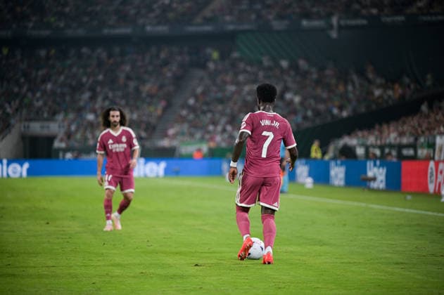 ESP: Real Betis Balompie vs Real Madrid - La Liga EA Sports SEVILLA, SPAIN - SEPTEMBER 4: Vinicius Junior of Real Madrid CF during the match between Real Betis BalompiÃ and Real Madrid of La Liga EA Sports on September 4, 2026 at La Cartuja Stadium in Sevilla, Spain. (Photo by Samuel Carreno) Sevilla Sevilla Sevilla Spain Copyright: xSamuelxCarrenox samcargad_040926_105-10