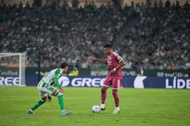 ESP: Real Betis Balompie vs Real Madrid - La Liga EA Sports SEVILLA, SPAIN - SEPTEMBER 4: Kylian MbappÃ of Real Madrid CF during the match between Real Betis BalompiÃ and Real Madrid of La Liga EA Sports on September 4, 2026 at La Cartuja Stadium in Sevilla, Spain. (Photo by Samuel Carreno) Sevilla Sevilla Sevilla Spain Copyright: xSamuelxCarrenox samcargad_040926_105-37