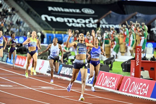 50th Memorial Van Damme Diamond League BRUSSELS, BELGIUM - SEPTEMBER 04: Ethiopian runner Freweyni Hailu crosses the finish line to win the women s 5,000-meter during the 50th Memorial Van Damme athletics event at the King Baudouin Stadium in Brussels, Belgium, on September 04, 2026. Dursun Aydemir Anadolu Brussels Belgium. Editorial use only. Please get in touch for any other usage.  Copyright: x2026xAnadoluxDursunxAydemirx