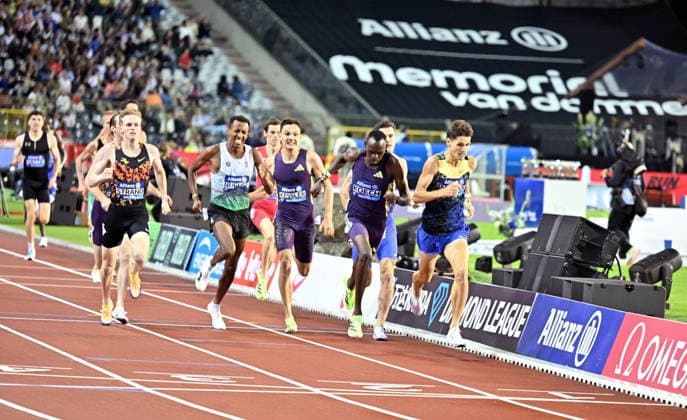 50th Memorial Van Damme Diamond League BRUSSELS, BELGIUM - SEPTEMBER 04: Australian runner Cameron Myers (R) competes in the men s 1500-meter during the 50th Memorial Van Damme athletics event at the King Baudouin Stadium in Brussels, Belgium, on September 04, 2026. Dursun Aydemir Anadolu Brussels Belgium. Editorial use only. Please get in touch for any other usage.  Copyright: x2026xAnadoluxDursunxAydemirx