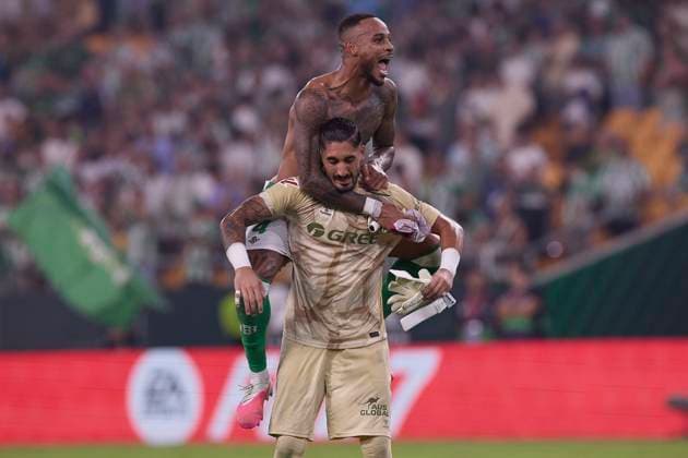 September 4, 2026, Seville, Spain: (From L to R) Natan and Alvaro Valles (Real Betis Balompie) celebrate the victory at the end of the LaLiga EA SPORTS 2026 2027 match between Real Betis Balompie and Real Madrid CF.Final score: Real Betis Balompie 1-0 Real Madrid CF LaLiga EA SPORTS 2026 2027 - Real Betis Balompie And Real Madrid CF In Seville, Spain - 04 Sep 2026  - ZUMAs197 20260904_aaa_s197_473 Copyright: xFedericoxTitonex