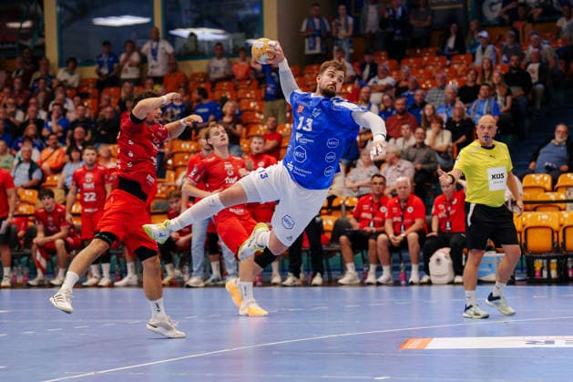2. Handball-Bundesliga - 2. Spieltag: Dessau-Roßlauer HV 06 - Die Eulen Ludwigshafen Valentin Neagu (Dessau-Roßlauer HV 06, 13) beim Sprungwurf am 04.09.2026 in der Anhalt-Arena, Dessau-Roßlau (Sachsen-Anhalt) Dessau-Roßlau Anhalt-Arena Sachsen-Anhalt Deutschland