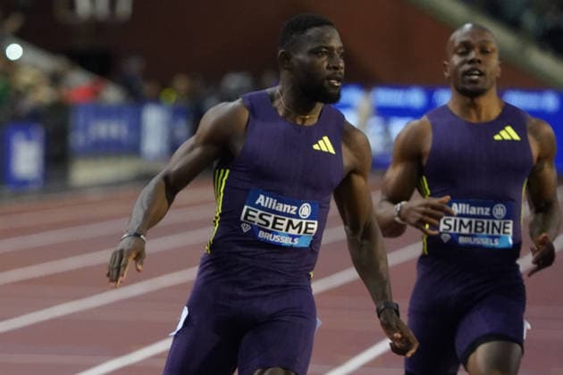 Brussel, Leichtathletik, athletics, Wanda Diamond League Final Brussels 2026 Allianz Memorial van Damme 04-05.09.2026, Boudewijnstadion, Brussel, 100m Emmanuel Eseme, Camerun *** Brussels, Track and Field, Athletics, Wanda Diamond League Final Brussels 2026 Allianz Memorial van Damme May 4, 5, and 9, 2026, Boudewijn Stadium, Brussels, 100m Emmanuel Eseme, Cameroon