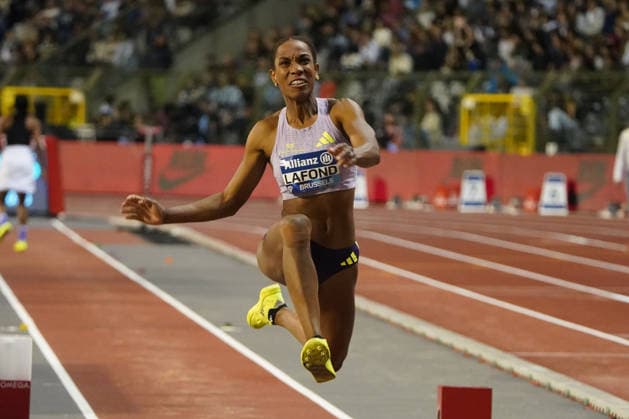 Brussel, Leichtathletik, athletics, Wanda Diamond League Final Brussels 2026 Allianz Memorial van Damme 04-05.09.2026, Boudewijnstadion, Brussel, Triple Jump, Thea Lafond, DMA *** Brussels, Track and Field, Athletics, Wanda Diamond League Final Brussels 2026 Allianz Memorial van Damme May 4, 5, and 9, 2026, Boudewijn Stadium, Brussels, Triple Jump, Thea Lafond, DMA