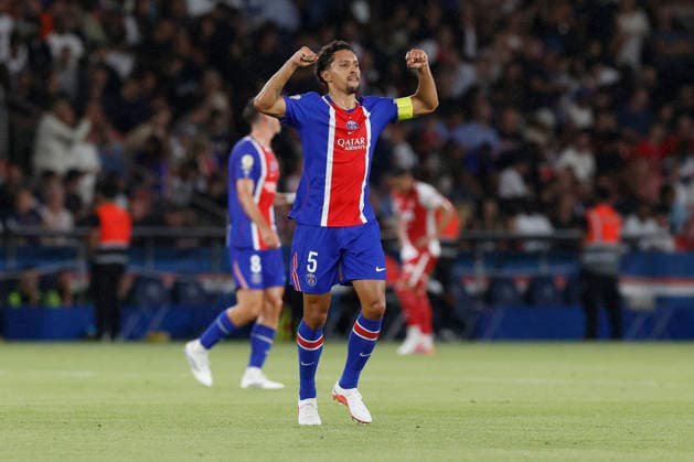 September 4, 2026, Paris, Paris, France: MARQUINHOS of Paris Saint Germain celebrate after scoring during League 1 McDonald s, Day 03 match between PSG and AS MONACO at Parc Des Princes stadium - on September 04 2026. Paris - France Soccer 2026, League 1 McDonaldÃ¢â‚¬â ¢S PSG 1:2 AS MONACO  - ZUMAb253 20260904_zsp_b253_040 Copyright: xLoicxBaratouxx