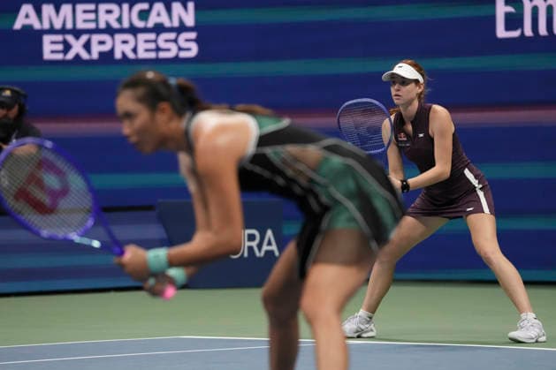 Maya Joint (R) of Australia and Chan Hao-ching of China react to Venus and Serena Williams of the United States in a first-round women s doubles match at the 2026 US Open at Arthur Ashe Stadium in New York, USA, 04 September 2026. US Open 2026: Serena and Venus Williams - Maya Joint and Chan Hao-ching !ACHTUNG: NUR REDAKTIONELLE NUTZUNG!  Copyright: xÁngelxColmenaresx AME4712 20260905-55021310614_1