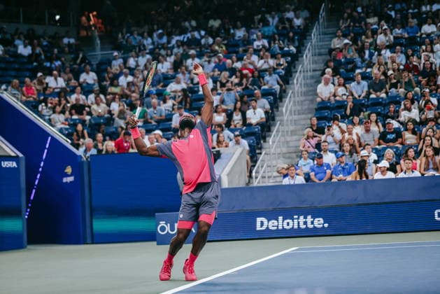US Open tennis tournament - Day 6 Frances Tiafoe of the USA in action against Valentin Vacherot of Monaco during the Men™s Singles third round of the US Open Tennis Championship in Flushing Meadows, New York, USA, 04 September 2026. FLUSHING MEADOWS NEW YORK United States  Copyright: xOLGAxFEDOROVAx