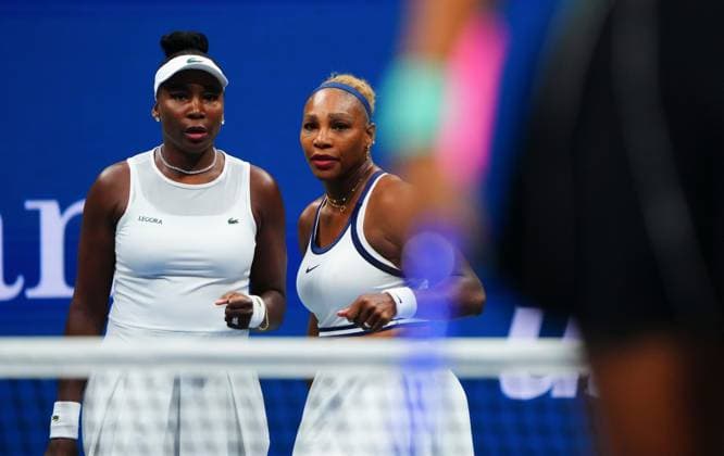 Venus and Serena Williams in first round doubles action 2026 US Open, Day Six, USTA Billie Jean King National Tennis Center, New York, USA - 04 Sep 2026New York USTA Billie Jean King National T New York (NY) United States of America EDITORIAL USE ONLY No use with unauthorised audio, video, data, fixture lists, club league logos or live services. Online in-match use limited to 120 images, no video emulation. No use in betting, games or single club league player publications.  Copyright: xJavierxGarcia Shutterstockx 17133421bf