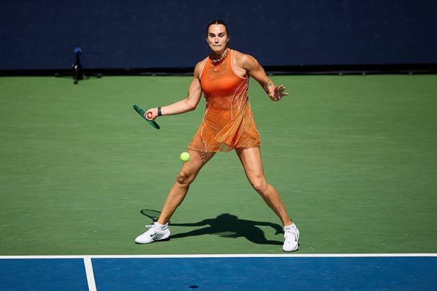 September 4, 2026, New York, New York, United States of America: Aryna Sabalenka returns with forehand during the 2026 US Open - Tennis Championships Tennis 2026: US Open - Tennis Championships: 3rd RD: SABALENKA 6:3 6:4 RAKHIMOVA  - ZUMAs343 20260904_zsp_s343_047 Copyright: xMathiasxSchulzx