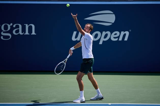 September 4, 2026, New York, New York, United States of America: Daniil Medvedev serves during the 2026 US Open - Tennis Championships Tennis 2026: US Open - Tennis Championships: 3rd RD: MEDVEDEV 6:4 6:4 6:4 RINDERKNECH  - ZUMAs343 20260904_zsp_s343_072 Copyright: xMathiasxSchulzx