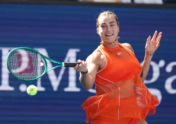 September 5, 2026, New York City, New York, USA: ARYNA SABALENKA during the match against K. Rakhimova of Uzbekistan in the third round of Grand Slam tournament US Open. New York, USA. Sabalenka won 6:3, 6:4. Tennis: US Open - Aryna Sabalenka 6:3, 6:4  - ZUMAc278 20260905_zsp_c278_013 Copyright: xMarcinxCholewinskix