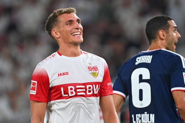 Torjubel Grischa PROEMEL (VFB Stuttgart) Jubel,Freude,Begeisterung, Aktion, Fussball 1. Bundesliga Saison 2026 2027, 2.Spieltag, Spieltag02, VfB Stuttgart - 1.FC Koeln 4-1 am 04.09.2026 , MHP ARENA *** Goal Celebration: Grischa PROEMEL, VFB Stuttgart—Celebration, Joy, Excitement, Action, Soccer, Bundesliga Season 2026–2027, Matchday 2, Matchday 02, VfB Stuttgart 1–4 FC Cologne on September 4, 2026, MHP ARENA