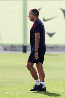 September 5, 2026, Sant Joan Despi, Barcelona, Spain: Hansi Flick, head coach during the training day of FC Barcelona, Barca ahead the Spanish League, Laliga EA Sports, football match against Valencia CF at Ciudad Esportiva Joan Gamper on September 05, 2026 in Sant Joan Despi, Barcelona, Spain. FC Barcelona Training And press conference, PK, Pressekonferenz - LaLiga EA Sports - ZUMAa181 20260905_zaa_a181_006 Copyright: xJavierxBorregox