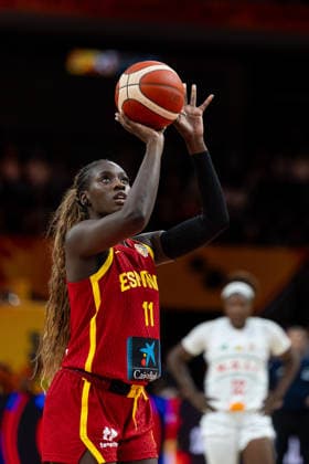 Awa Fam (Spanien, 11) beim Freiwurf, GER, Mali vs. Spanien, Basketball, FIBA Women s World Cup 2026, Gruppenphase, Spieltag 2, 05.09.2026 GER, Mali vs. Spanien, Basketball, FIBA Women s World Cup 2026, Gruppenphase, Spieltag 2, 05.09.2026 Berlin Copyright: xEibner-Pressefoto MaxxVincenx EP_MVN
