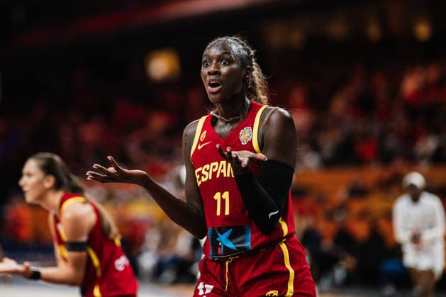 FIBA Women™s Basketball World Cup 2026: Mali vs. Spanien, 05.09.2026 Awa Fam (Spanien, 11) ärgert sich über die Schiedsrichter Entscheidung; Basketball, FIBA Women™s Basketball World Cup 2026, Gruppenphase, Gruppe A, 2. Spieltag: Mali vs. Spanien am 05.09.2026 in der Max-Schmeling-Halle, Berlin Copyright: xBEAUTIFULxSPORTS Tonhäuserx