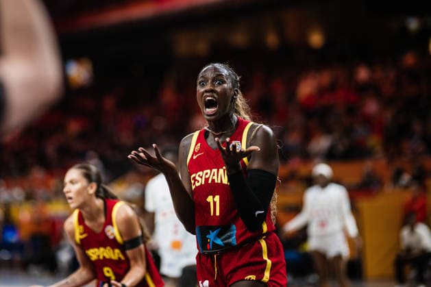 FIBA Women™s Basketball World Cup 2026: Mali vs. Spanien, 05.09.2026 Awa Fam (Spanien, 11) ärgert sich über die Schiedsrichter Entscheidung; Basketball, FIBA Women™s Basketball World Cup 2026, Gruppenphase, Gruppe A, 2. Spieltag: Mali vs. Spanien am 05.09.2026 in der Max-Schmeling-Halle, Berlin Copyright: xBEAUTIFULxSPORTS Tonhäuserx
