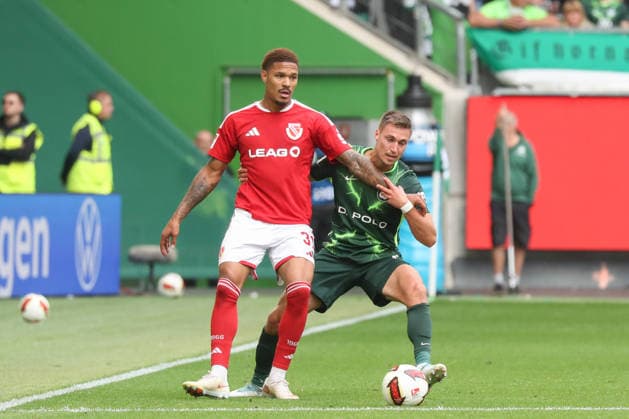 05.09.2026, xgox, Fussball, 2. Bundesliga, VfL Wolfsburg - FC Energie Cottbus v.l. Justin Butler (Cottbus, 31) Kilian Fischer (Wolfsburg, 2) Zweikampf, Duell, Kampf, tackle (DFL DFB REGULATIONS PROHIBIT ANY USE OF PHOTOGRAPHS as IMAGE SEQUENCES and or QUASI-VIDEO) Wolfsburg *** September 5, 2026, xgox, Soccer, 2. Bundesliga, VfL Wolfsburg vs. FC Energie Cottbus: Justin Butler (Cottbus), 31 Kilian Fischer (Wolfsburg), 2 tackle, duel, battle, DFL DFB REGULATIONS PROHIBIT ANY USE OF PHOTOGRAPHS as IMAGE SEQUENCES and or QUASI-VIDEO Wolfsburg