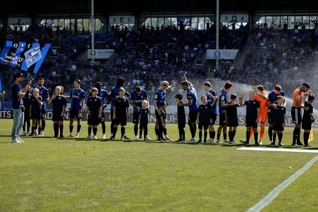 05.09.2026, xhettx, Fussball 3.Liga, SV Waldhof Mannheim - SC Verl v.l. Starting 11 beim Waldhof