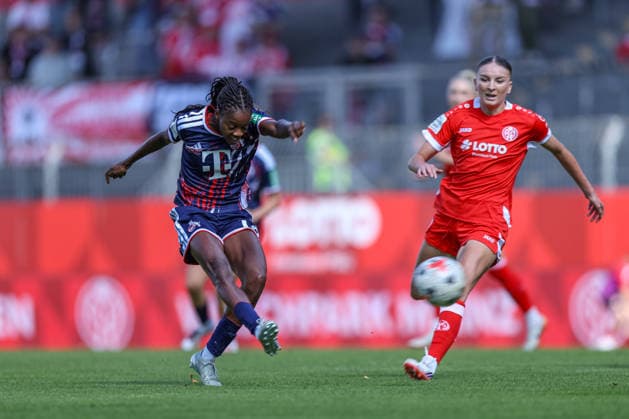 GER, Mainz, FSV Mainz 05 vs 1. FC Köln, Google Pixel Frauen Bundesliga, Fussball, DFB, Spielzeit 2026 2027, Bruchwegstadion, 3. Spieltag im Bild: Lydia Andrade (FC Köln Frauen 17), Torschuss, Mainz 05 Frauen DFB DFL REGULATIONS PROHIBIT ANY USE OF PHOTOGRAPHS AS IMAGE SEQUENCES AND OR QUASI-VIDEO, 05.09.2026 *** GER, Mainz, FSV Mainz 05 vs. 1. FC Köln, Google Pixel Women s Bundesliga, Soccer, DFB, 2026–2027 Season, Bruchwegstadion, Matchday 3: Photo of Lydia Andrade (1. FC Köln Women s Team, age 17), taking a shot on goal, Mainz 05 Women DFB DFL REGULATIONS PROHIBIT ANY USE OF PHOTOGRAPHS AS IMAGE SEQUENCES AND OR QUASI-VIDEO, May 9, 2026 Copyright: HMBxMedia HendrikxHamelau