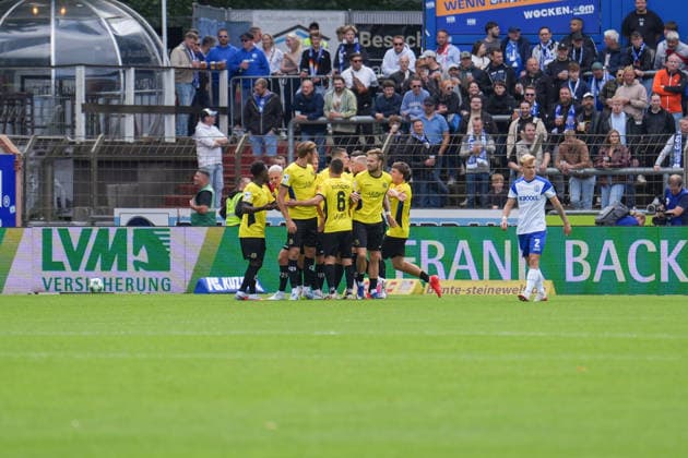 Deutschland: Fussball, 3. Liga, 4. Spieltag, Hänsch-Arena, SV Meppen vs. 1. FC Saarbrücken: 0:1 Saarbrücken in der 5. Spielminute von Siemen Voet (1. FC Saarbrücken, 4) Copyright: xMichelxWittex