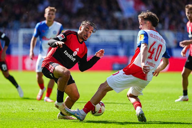 Rafael Lubach (1. FC Nürnberg, 18), Leon Parduzi (Holstein Kiel, 40) GER, Holstein Kiel vs. 1. FC Nürnberg, Fußball, 2. Bundesliga, Spieltag 04, Saison 2026 2027, 05.09.2026 DFL REGULATIONS PROHIBIT ANY USE OF PHOTOGRAPHS AS IMAGE SEQUENCES AND OR QUASI-VIDEO GER, Holstein Kiel vs. 1. FC Nürnberg, Fußball, 2. Bundesliga, Spieltag 04, Saison 2026 2027, 05.09.2026 Kiel *** Rafael Lubach, 1 FC Nürnberg, 18; Leon Parduzi, Holstein Kiel, 40 (GER); Holstein Kiel vs. 1 FC Nürnberg, Soccer, 2. Bundesliga, Matchday 04, 2026–2027 Season, September 5, 2026 DFL regulations prohibit any use of photographs as image sequences and or quasi-video GER, Holstein Kiel vs. 1 FC Nuremberg, soccer, 2. Bundesliga, Matchday 4, 2026–2027 season, September 5, 2026, Kiel Copyright: xEibner-Pressefoto MarcelxvonxFehrnx EP_MFN