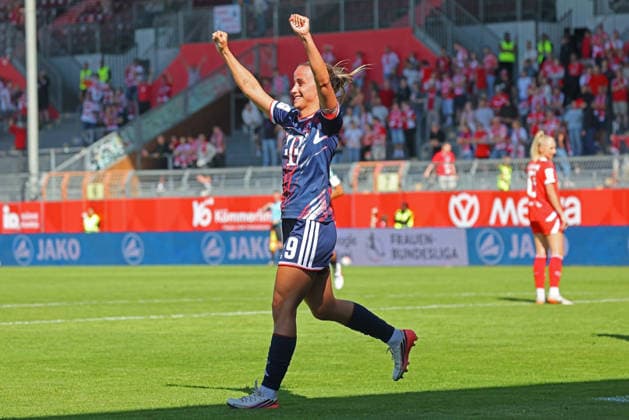 Mainz, Deutschland 05. September 2026: 1. BL Frauen - 2026 2027 - Sp. 3 - 1. FSV Mainz 05 gegen 1. FC Köln Im Bild: Torschützin Vanessa Leimenstoll (1. FC) freut sich über ihr Tor zum 0:3. DFL DFB regulations prohibit any use of photographs as image sequences and or quasi-video Bruchwegstadion Rheinland - Pfalz *** Mainz, Germany, September 5, 2026, Women’s Bundesliga 2026–2027, Matchday 3: FSV Mainz 05 vs. 1. FC Köln. Pictured: Goal scorer Vanessa Leimenstoll. 1. FC Köln celebrates her goal to make the score 0–3. DFL and DFB regulations prohibit any use of photographs as image sequences and or quasi-video. Bruchwegstadion, Rhineland-Palatinate Copyright: xFotostandx xRacochax