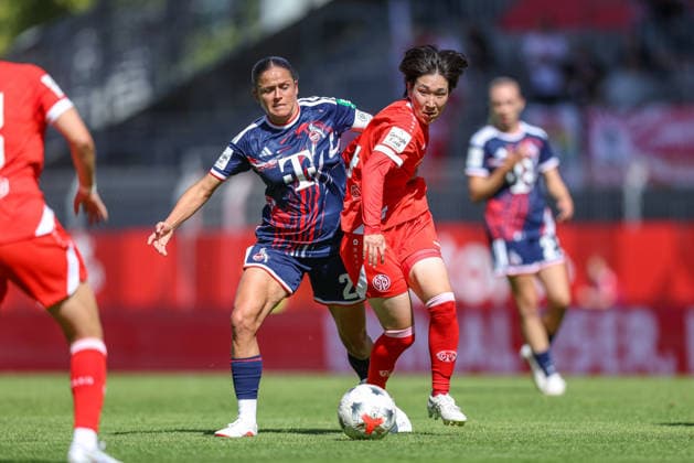 GER, Mainz, FSV Mainz 05 vs 1. FC Köln, Google Pixel Frauen Bundesliga, Fussball, DFB, Spielzeit 2026 2027, Bruchwegstadion, 3. Spieltag im Bild v.l.: Lina Szaraz (FC Köln Frauen 2), Yurina Imai (Mainz 05 Frauen 14), Zweikampf DFB DFL REGULATIONS PROHIBIT ANY USE OF PHOTOGRAPHS AS IMAGE SEQUENCES AND OR QUASI-VIDEO, 05.09.2026 *** GER, Mainz, FSV Mainz 05 vs. 1. FC Köln, Google Pixel Women s Bundesliga, Soccer, DFB, 2026–2027 Season, Bruchwegstadion, Matchday 3 in pictures (from left): Lina Szaraz, 1. FC Köln Women s Team 2, Yurina Imai, Mainz 05 Women’s Team 14, tackle. DFB and DFL regulations prohibit any use of photographs as image sequences and or quasi-video. September 5, 2026 Copyright: HMBxMedia HendrikxHamelau