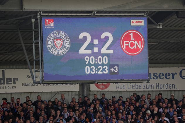 Endergebnis 2-2 Fussball, Herren, Saison 2026 2027, 2.BL, Holstein Stadion, Holstein Kiel gegen 1.FC Nuernberg, 2-2 DFL REGULATIONS PROHIBIT ANY USE OF PHOTOGRAPHS AS IMAGE SEQUENCES AND OR QUASI-VIDEO. *** Final Score: 2–2, Men s Soccer, 2026–2027 Season, 2. Bundesliga, Holstein Stadium, Holstein Kiel vs. 1. FC Nuremberg, 2–2 DFL REGULATIONS PROHIBIT ANY USE OF PHOTOGRAPHS AS IMAGE SEQUENCES AND OR QUASI-VIDEO