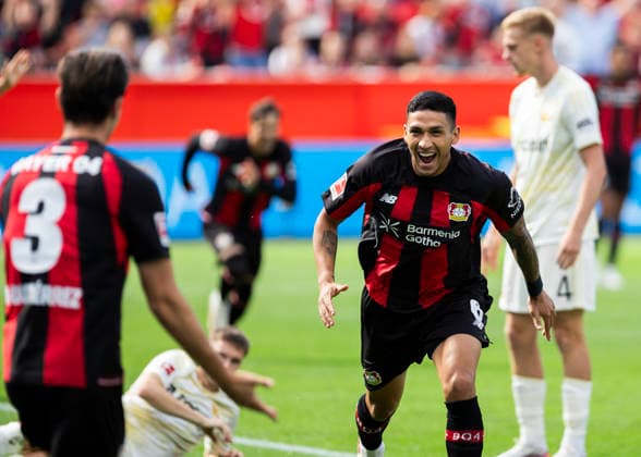 Sport Bilder des Tages Leverkusen, Bayarena, 05.09.2026: Ezequiel Fernandez of Leverkusen celebrates scoring the 1:0 goal during 1.Bundesliga Bayer 04 Leverkusen vs. FC Union Berlin. *** Leverkusen, Bayarena, September 5, 2026: Ezequiel Fernandez of Leverkusen celebrates scoring the 1-0 goal during the Bundesliga match between Bayer 04 Leverkusen and FC Union Berlin