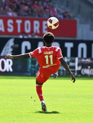 Fussball - 2. Bundesliga - Saison 2026 27 1. FC Kaiserslautern 05.09.2026 Fritz-Walter-Stadion 1. FC Kaiserslautern (fck) - SV Darmstadt 98 (da) 3:0 Ballkünstler Ibrahim KANATE (fck) 1. FC Kaiserslautern *** Soccer, 2. Bundesliga, 2026–27 Season, 1 FC Kaiserslautern, September 5, 2026, Fritz Walter Stadium, 1 FC Kaiserslautern vs. SV Darmstadt 98, 3–0, skillful player Ibrahim KANATE, 1 FC Kaiserslautern