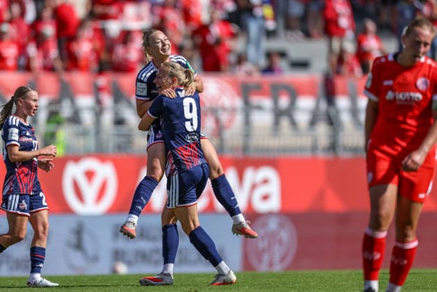 GER, Mainz, FSV Mainz 05 vs 1. FC Köln, Google Pixel Frauen Bundesliga, Fussball, DFB, Spielzeit 2026 2027, Bruchwegstadion, 3. Spieltag im Bild: Weronika Zawistowska (FC Köln Frauen 10) erzielt das 4:0, Tor, Jubel und Freude, Emotionen mit Pauline Bremer (FC Köln Frauen 9) DFB DFL REGULATIONS PROHIBIT ANY USE OF PHOTOGRAPHS AS IMAGE SEQUENCES AND OR QUASI-VIDEO, 05.09.2026 *** GER, Mainz, FSV Mainz 05 vs. 1. FC Köln, Google Pixel Women s Bundesliga, Soccer, DFB, 2026–2027 Season, Bruchwegstadion, Matchday 3 in pictures: Weronika Zawistowska of FC Köln Women 10 scores the 4–0 goal, Celebration and joy, emotions with Pauline Bremer (FC Köln Women No. 9). DFB and DFL regulations prohibit any use of photographs as image sequences and or quasi-video. September 5, 2026 Copyright: HMBxMedia HendrikxHamelau