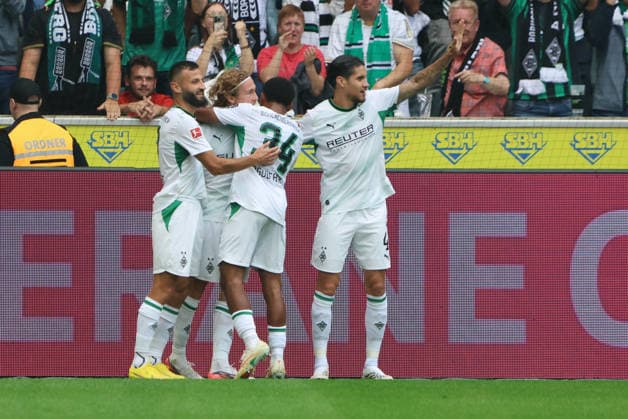 05.09.2026, Fussball, Herren, 1. Bundesliga, Saison 2026 2027, Borussia Mönchengladbach - SV 07 Elversberg, Torjubel zum 1:0, Torschütze: Hugo Bolin (Borussia Mönchengladbach) Mönchengladbach Ista-Borussia-Park Nordrhein-Westfalen Deutschland (DEU) *** September 5, 2026, Soccer, Men s, 1. Bundesliga, 2026–2027 season, Borussia Mönchengladbach vs. SV 07 Elversberg, goal celebration after the 1–0, goal scorer Hugo Bolin, Borussia Mönchengladbach, Mönchengladbach, Ista, Borussia Park, North Rhine-Westphalia, Germany, DEU Copyright: xSebastianxBachx