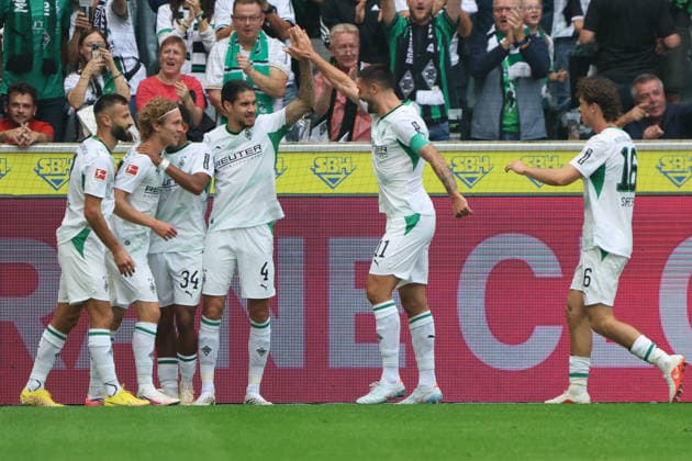 05.09.2026, Fussball, Herren, 1. Bundesliga, Saison 2026 2027, Borussia Mönchengladbach - SV 07 Elversberg, Torjubel zum 1:0, Torschütze: Hugo Bolin (Borussia Mönchengladbach) Mönchengladbach Ista-Borussia-Park Nordrhein-Westfalen Deutschland (DEU) *** September 5, 2026, Soccer, Men s, 1. Bundesliga, 2026–2027 season, Borussia Mönchengladbach vs. SV 07 Elversberg, goal celebration after the 1–0, goal scorer Hugo Bolin, Borussia Mönchengladbach, Mönchengladbach, Ista, Borussia Park, North Rhine-Westphalia, Germany, DEU Copyright: xSebastianxBachx
