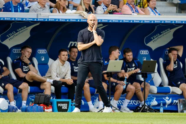 Christian Ilzer (TSG Hoffenheim, Trainer), Mimik, Gesichtsausdruck, Emotion , Deutschland, Fussball, 1. Bundesliga, 2.Spieltag, 2026 2027, TSG Hoffenheim vs. Borussia Dortmund, 05.09.2026, Sinsheim SNP Arena Deutschland *** Christian Ilzer, TSG Hoffenheim, Coach, facial expressions, emotion, Germany, soccer, Bundesliga 1, Matchday 2, 2026–2027, TSG Hoffenheim vs. Borussia Dortmund, September 5, 2026, Sinsheim SNP Arena, Germany Copyright: xGrantxHubbsx
